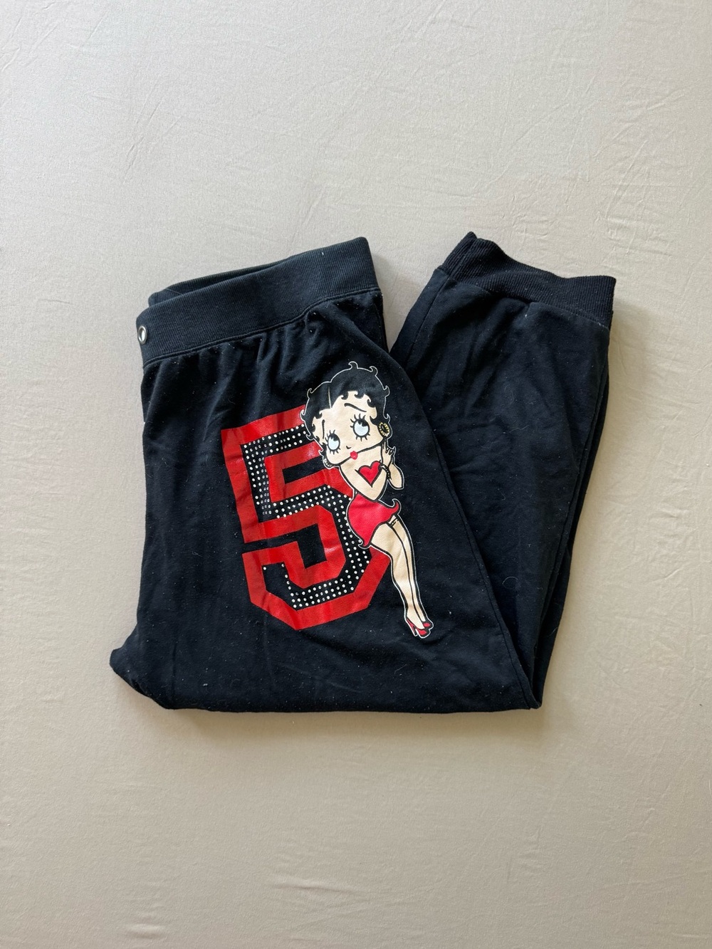 Vintage Betty Boop Cropped Jogger Sweatpants